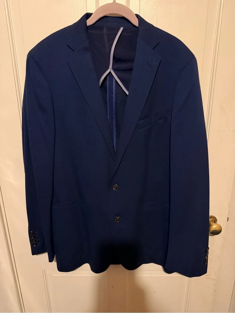NWOT grand Os Cole Hann Navy Blazer - Classic Two-Button wool Suit Jacket 44L